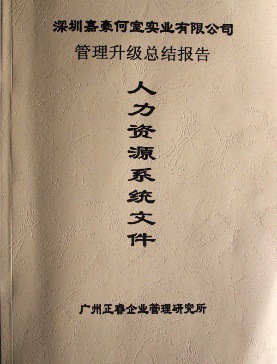 深圳市嘉豪何室實(shí)業(yè)有限公司管理升級(jí)總結(jié)報(bào)告